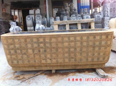公园仿古水缸石雕