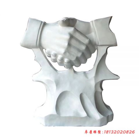 企业诚信握手雕塑