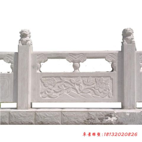 公园汉白玉花朵石雕栏板