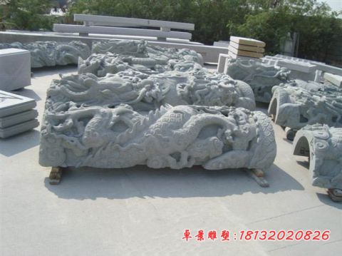 公园广场大理石龙柱石雕