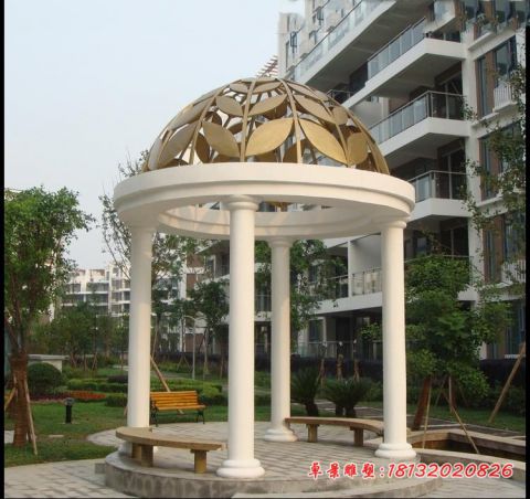 汉白玉欧式小区凉亭石雕