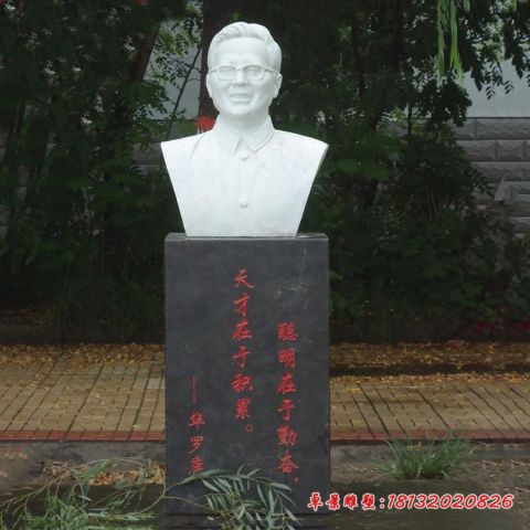 校园名人华罗庚头像石雕