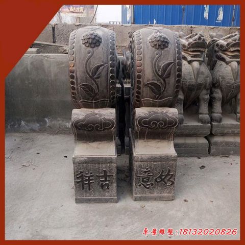 仿古如意吉祥门墩石雕