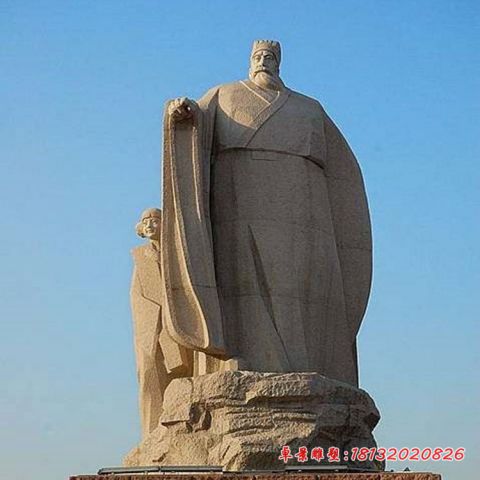 景区大型古代名人周公石雕