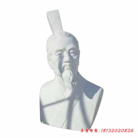 汉白玉古代名人屈原头像石雕