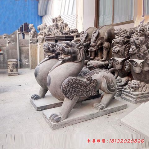 门口仿古神兽天禄石雕