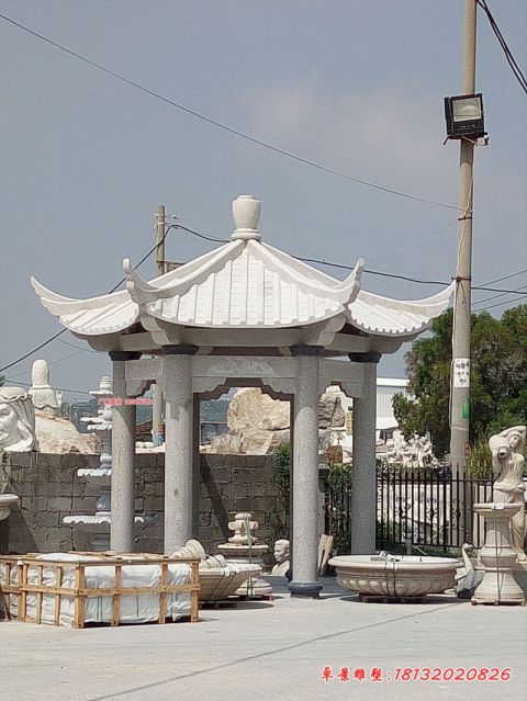 大理石六角石凉亭