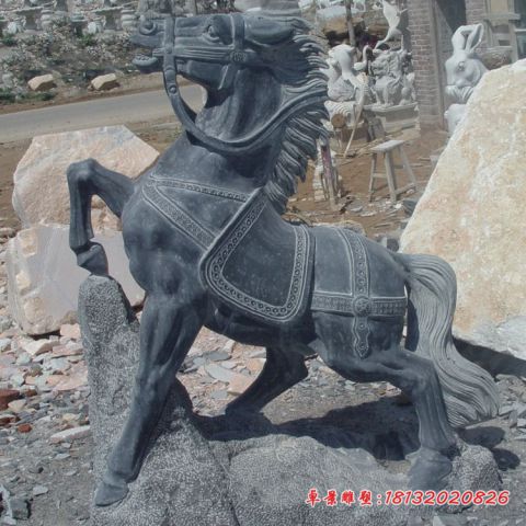 公园动物青石马石雕