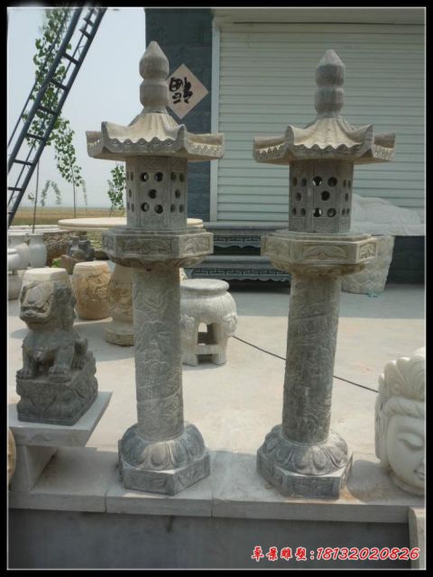 公园青石仿古照明石灯