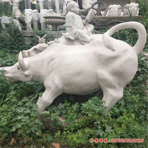 大理石公园动物石雕牛