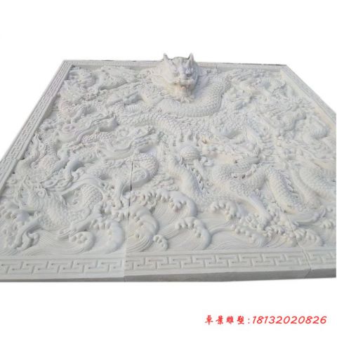 汉白玉龙石浮雕壁画