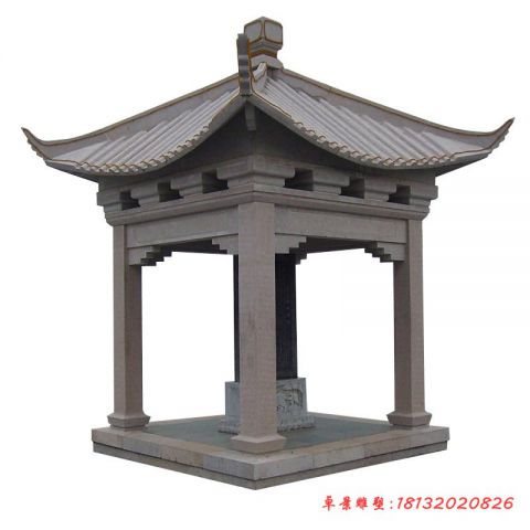 大理石四角凉亭石雕
