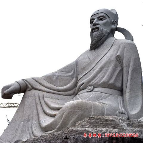 古代诗人白居易石雕