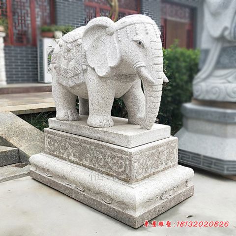 门前花岗岩招财大象石雕
