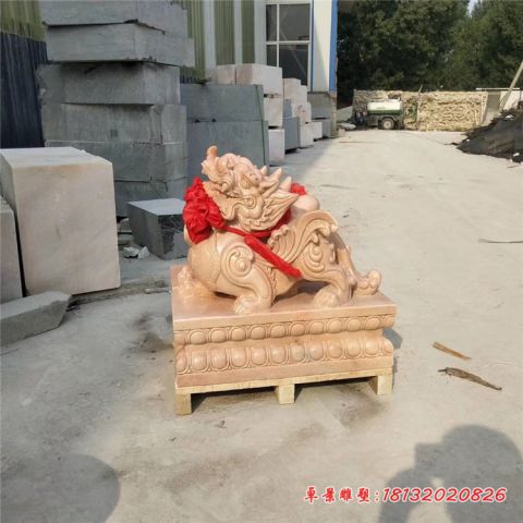 门前晚霞红招财貔貅