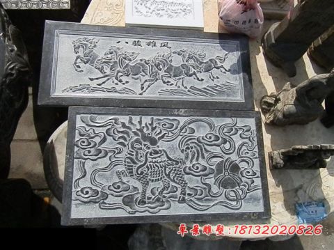 仿古麒麟石浮雕