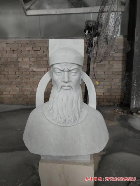 古代名人大理石包拯头像石雕