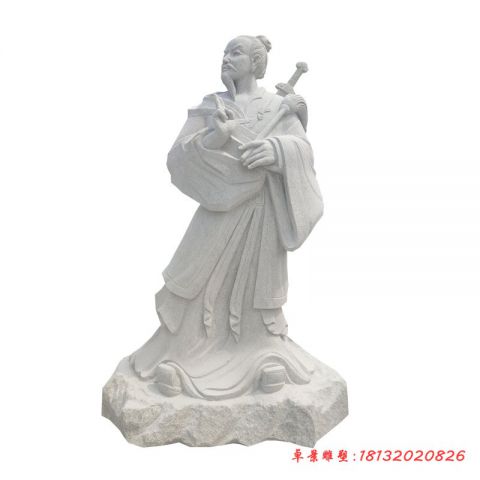 大理石八仙人物吕洞宾石雕