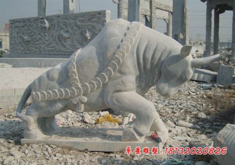 企业青石招财牛石雕