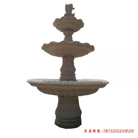 大理石三层鲤鱼喷泉