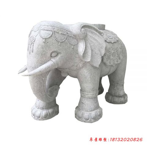 大理石招财珠宝石雕大象