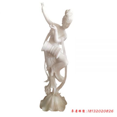 公园汉白玉飞天人物石雕