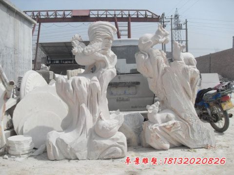 景区大理石十二生肖石雕