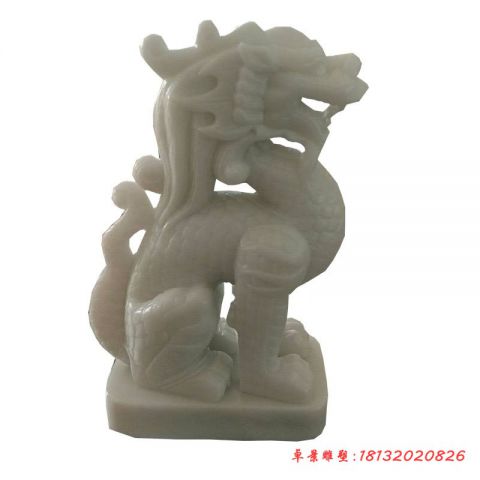 汉白玉龙生九子狻猊石雕