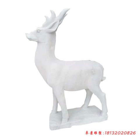 汉白玉公园梅花鹿石雕