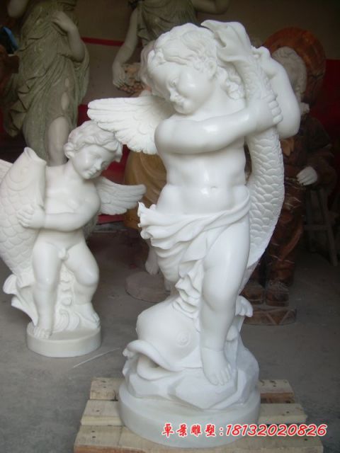 小区汉白玉欧式天使石雕