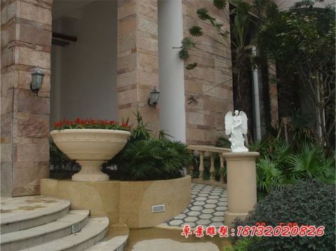 小区景观砂岩花盆石雕