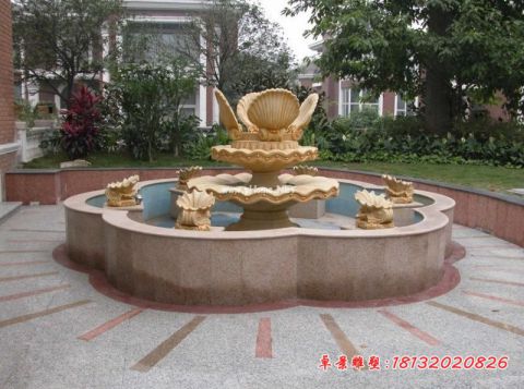 小区砂岩贝壳喷泉石雕