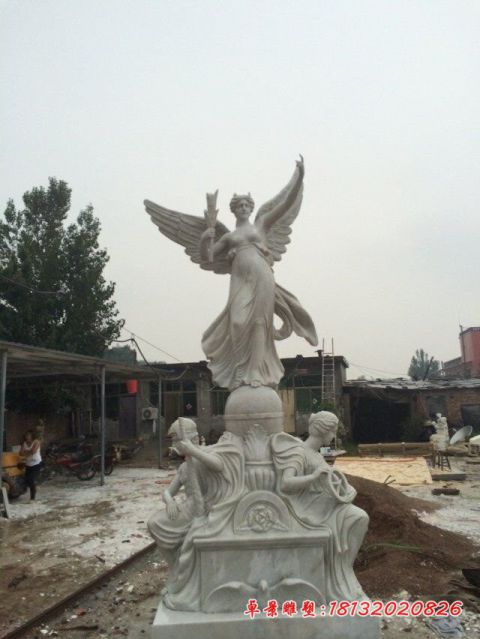 西方人物胜利女神石雕