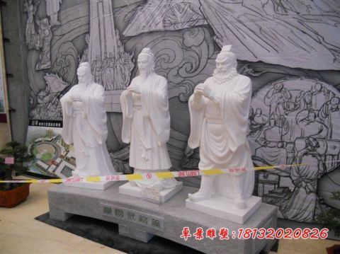 古代名人桃园三结义人物石雕