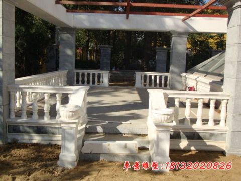 汉白玉凉亭栏杆石雕