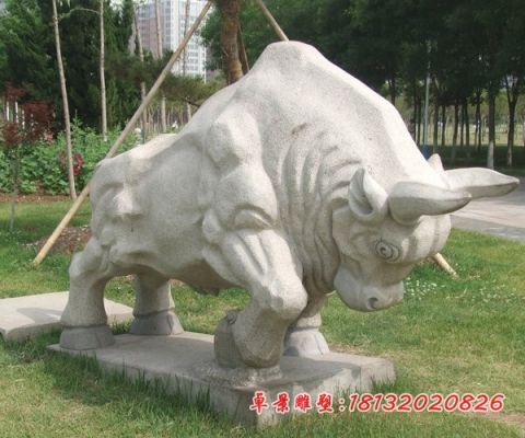 大理石动物拓荒牛石雕