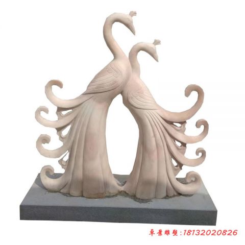 公园抽象晚霞红孔雀石雕