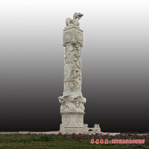 12生肖龙柱石雕广场景观石雕