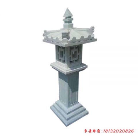 大理石公园镂空石灯