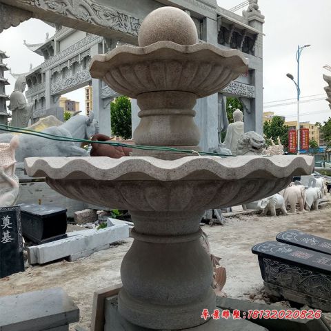 公园大理石双层风水球喷泉
