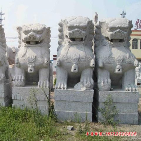 门前青石仿古狮子石雕