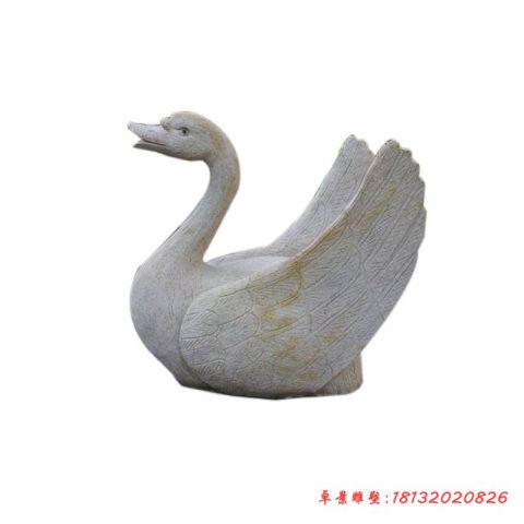 大理石动物小区天鹅石雕