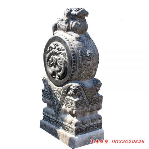 青石仿古镇宅狮子门墩