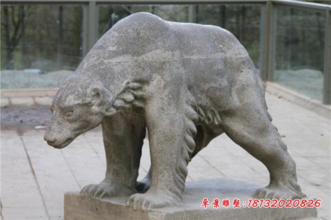 公园动物北极熊石雕