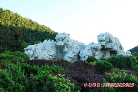 广场大型抽象老虎石雕