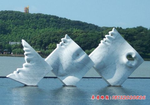 公园水景大理石鱼石雕