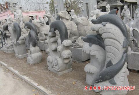 公园景观海豚石雕