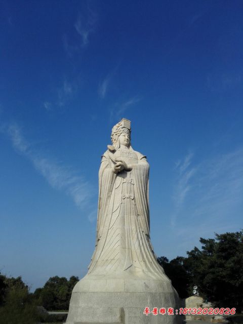 景区大理石大型妈祖石雕