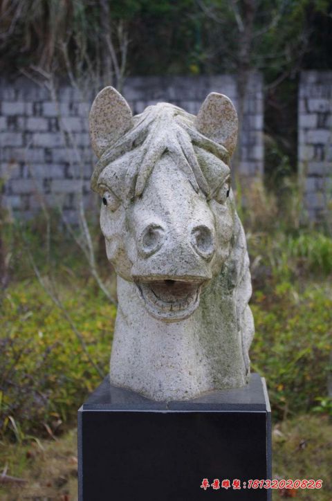 公园动物大理石马头石雕