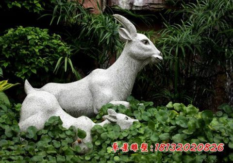 公园大理石山羊石雕